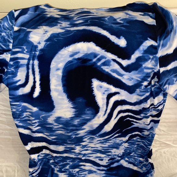 Chico's Tops - CHICO's Tie Dye Tunic Top Shirt Boho Blue White polyester spandex  Women Sz 12